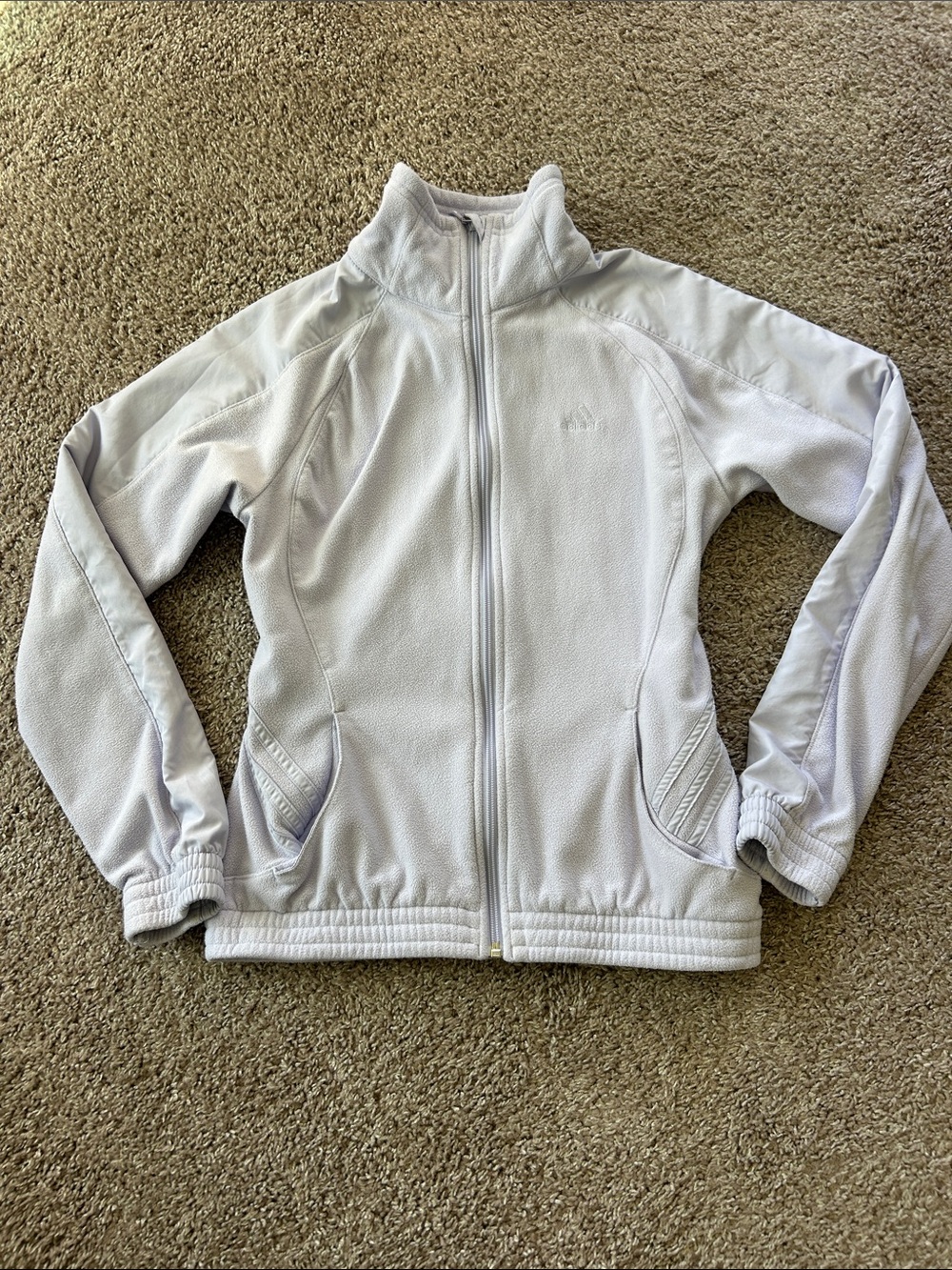 Adidas Light Purple Lavender Full-Zip Fleece Track Jacket
